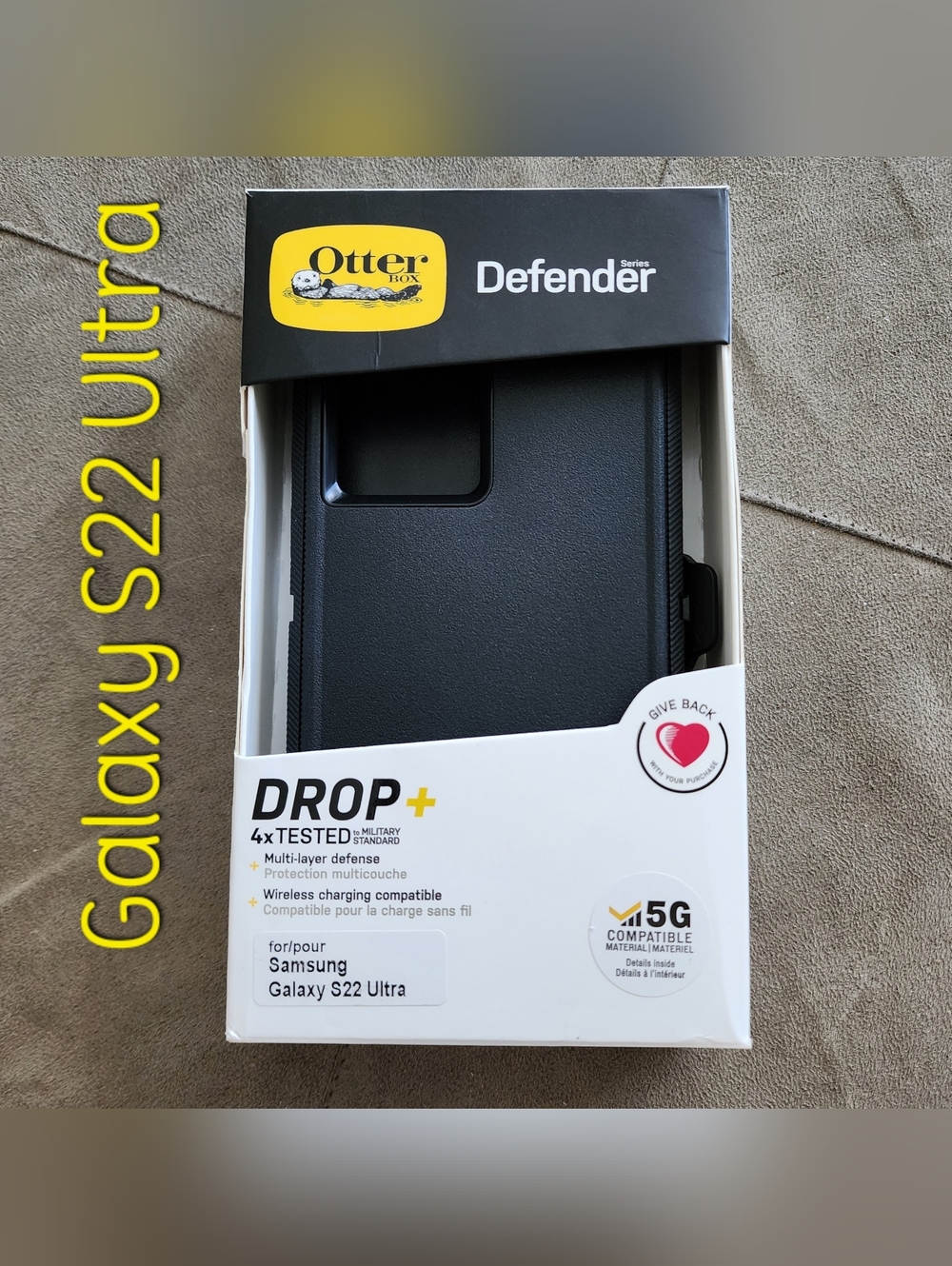 New Otterbox Defender Samsung S22 Ultra Case & Holder w/Skinomi Screen Protector